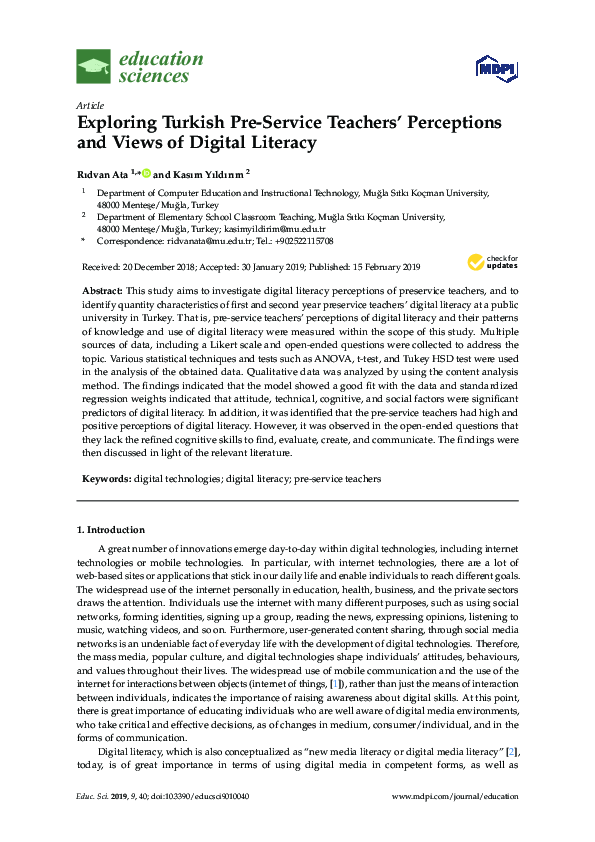 (PDF) Exploring Turkish Pre-Service Teachers’ Perceptions and Views of ...