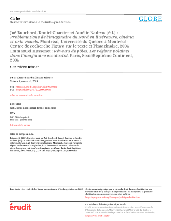 (PDF) Joë Bouchard, Daniel Chartier et Amélie Nadeau [éd ...