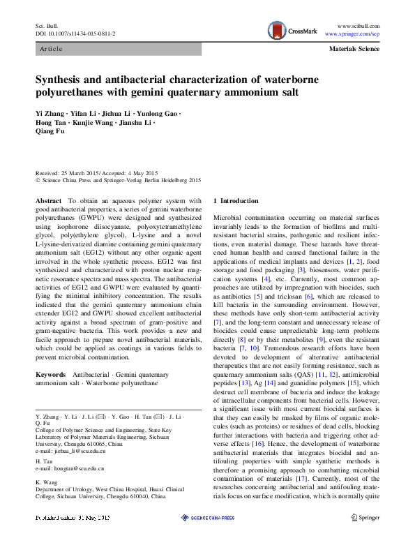 (PDF) Synthesis and antibacterial characterization of gemini surfactant ...
