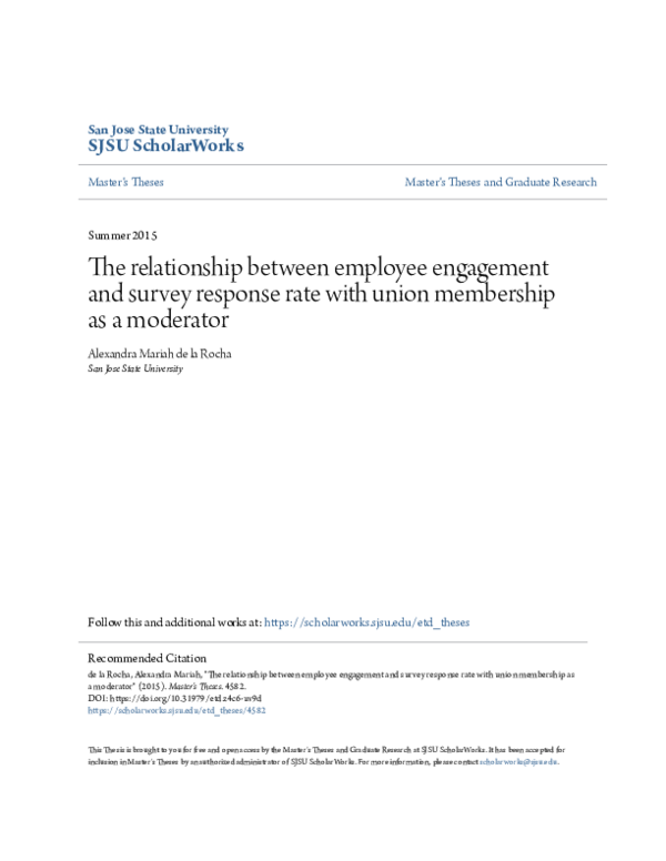 (PDF) The Relationship between Employee Engagement and Employee Job ...