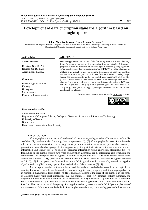 (PDF) Development of data encryption standard algorithm based on magic ...