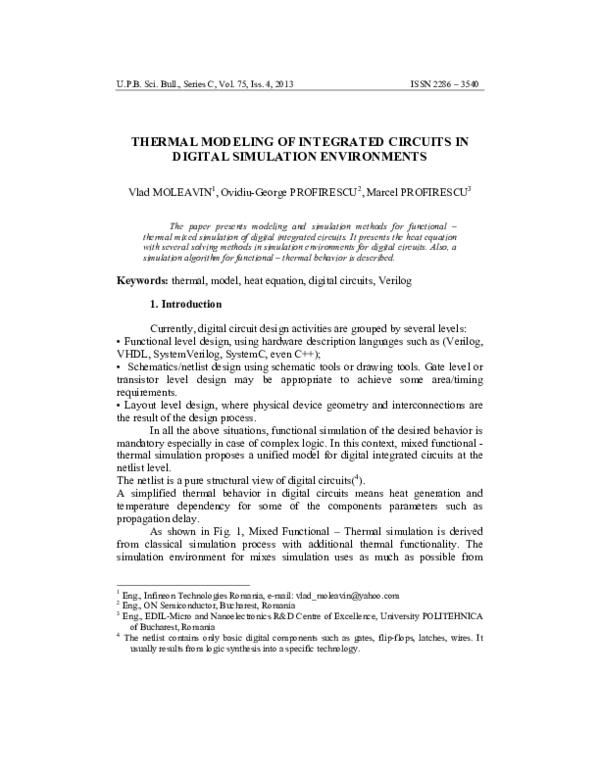 (PDF) Thermal Modeling of Integrated Circuits in Digital Simulation ...