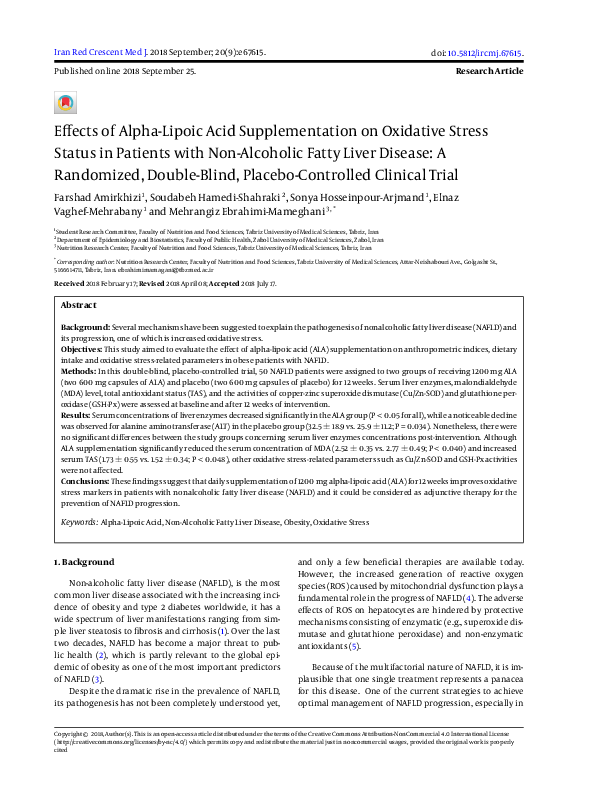 (PDF) Alpha Lipoic Acid and Liver Disease Burt Berkson MD PhD