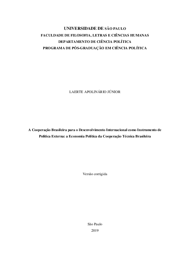 (PDF) A Cooperação Brasileira para o Desenvolvimento Internacional como ...