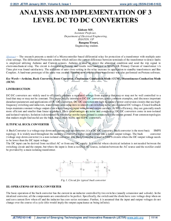 (PDF) Analysis and Implementation of 3 Level DC to DC Converters