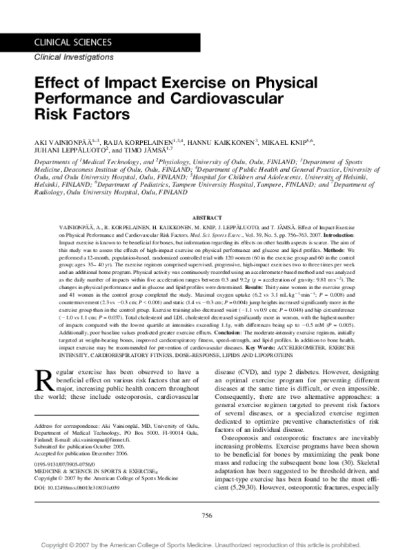 (PDF) Effect of Impact Exercise on Physical Performance and ...