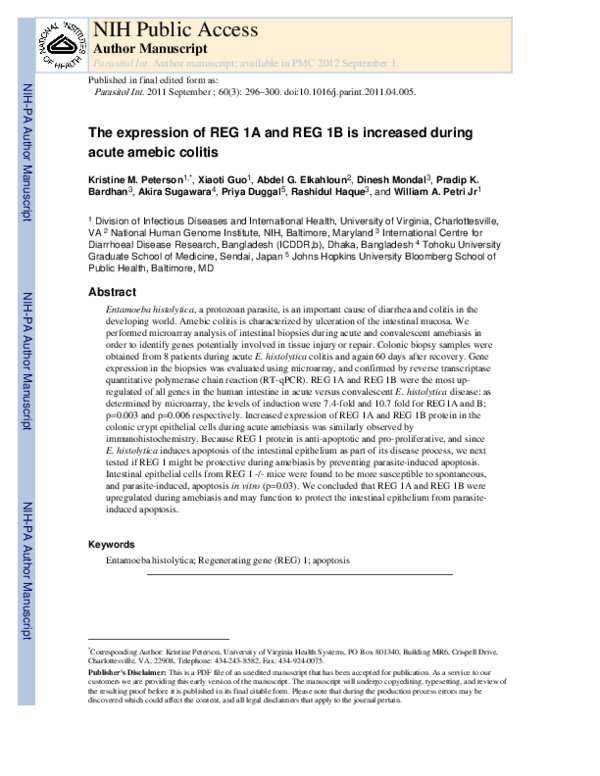 (PDF) The expression of REG 1A and REG 1B is increased during acute ...
