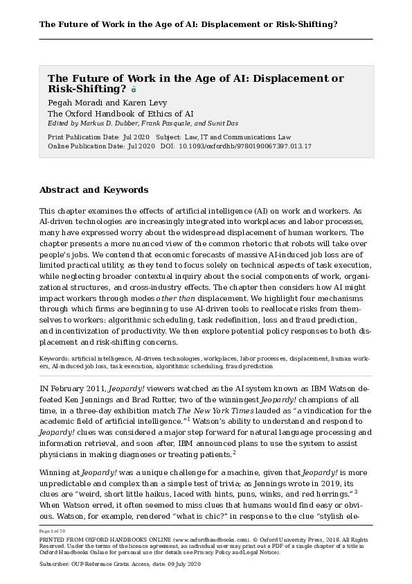 (PDF) The Future of Work in the Age of AI