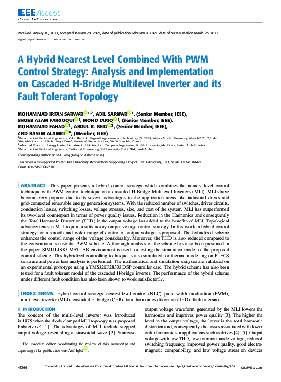 (PDF) A Hybrid Nearest Level Combined With PWM Control Strategy ...
