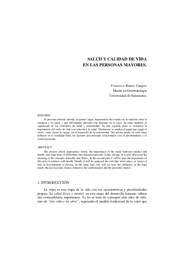 (PDF) Salud y Calidad de Vida en las personas mayores