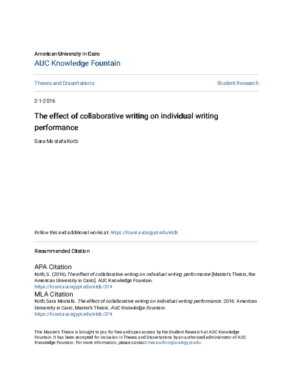 (PDF) The effect of collaborative writing on individual writing performance
