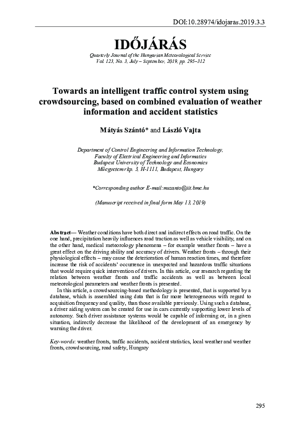 (PDF) Towards an intelligent traffic control system using crowdsourcing ...