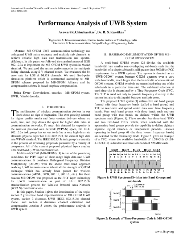 (PDF) Performance Analysis of UWB System