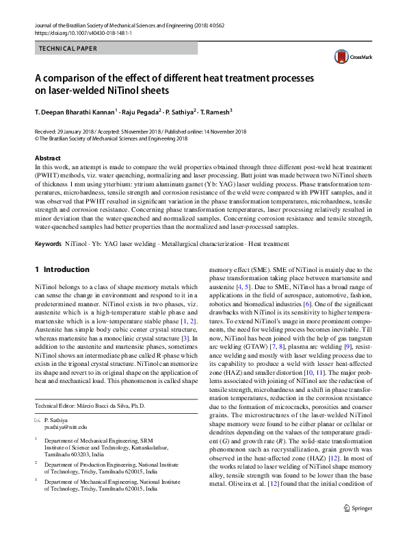 (PDF) A comparison of the effect of different heat treatment processes ...