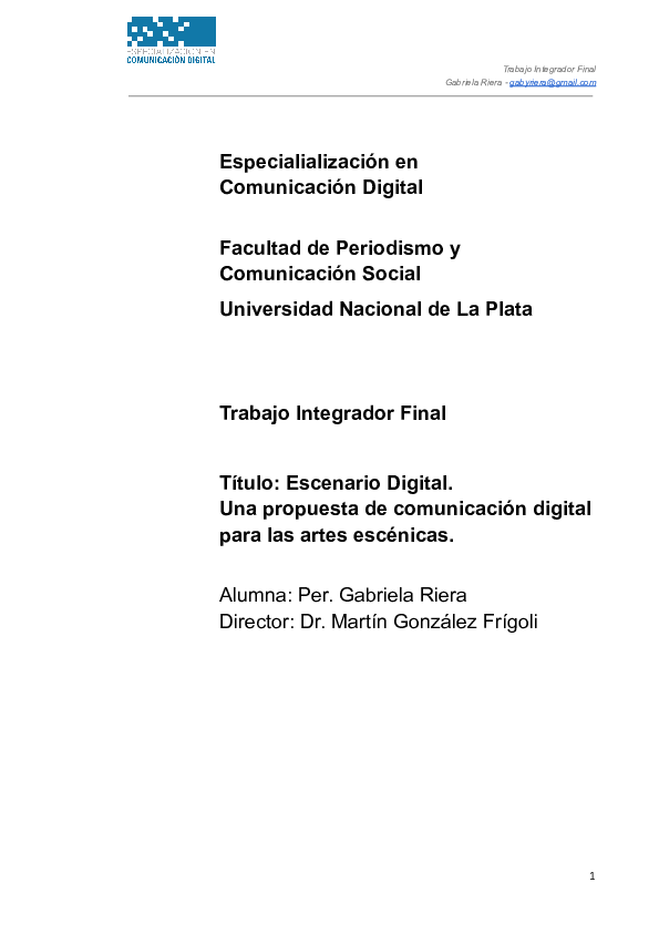 (PDF) Escenario digital : Una propuesta de comunicación digital para ...