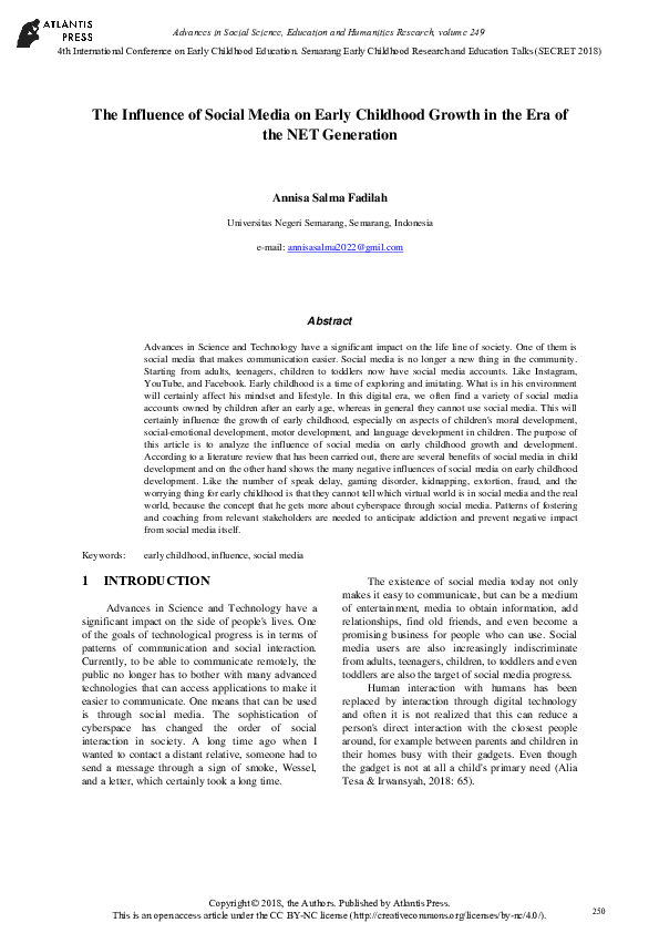 (PDF) The Influence of Social Media on Early Childhood Growth in the ...