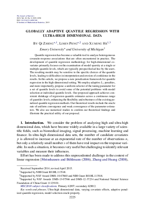 (PDF) Globally adaptive quantile regression with ultra-high dimensional ...