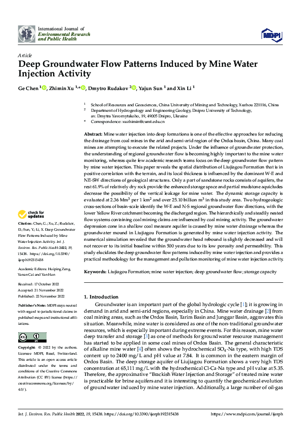 (PDF) Deep Groundwater Flow Patterns Induced by Mine Water Injection ...