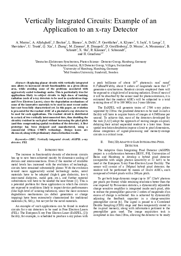(PDF) Vertically integrated circuits: Example of an application to an x ...