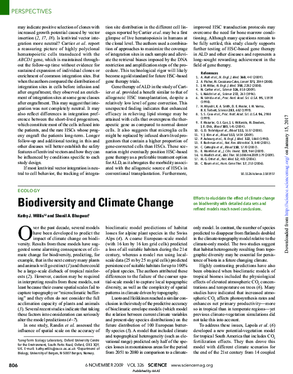 (PDF) Biodiversity and Climate Change