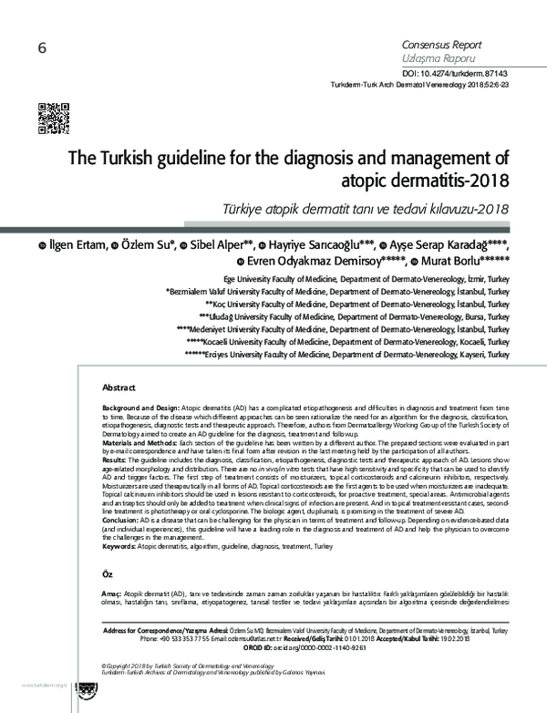 (PDF) The Turkish guideline for the diagnosis and management of atopic ...