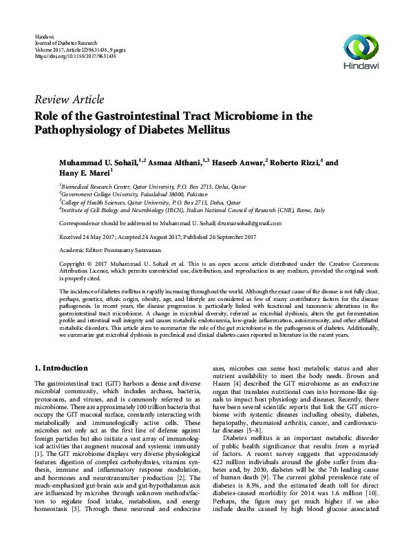 (PDF) Role of the Gastrointestinal Tract Microbiome in the ...