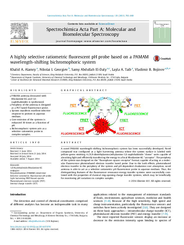 (PDF) A highly selective ratiometric fluorescent pH probe based on a ...