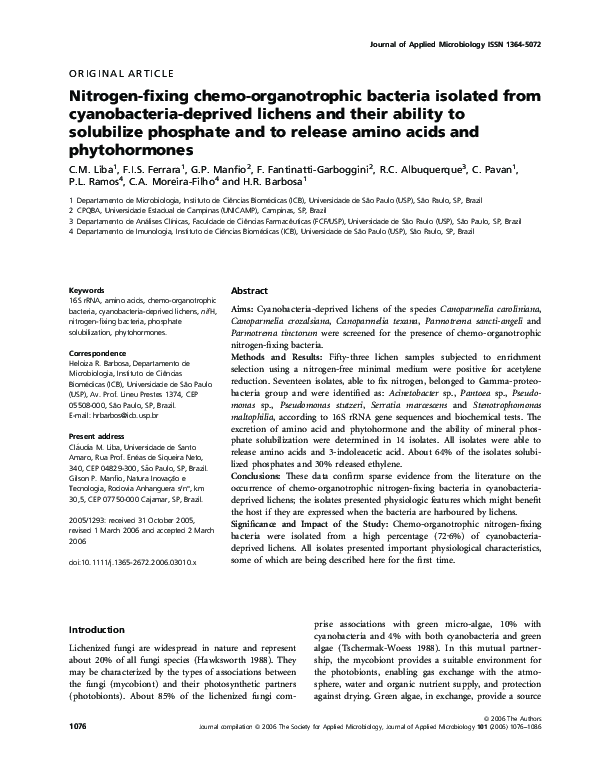 (PDF) Nitrogen-fixing chemo-organotrophic bacteria isolated from ...