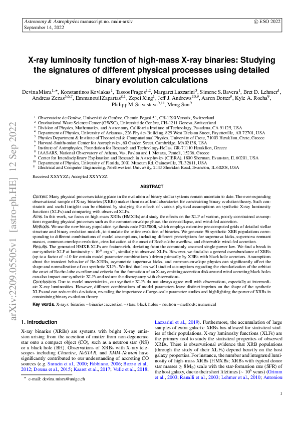 (PDF) X-ray luminosity function of high-mass X-ray binaries: Studying ...