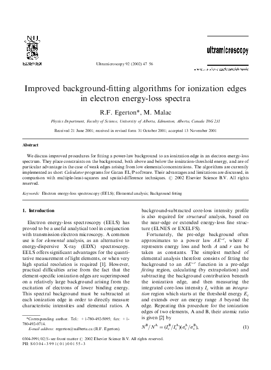 (PDF) Improved background-fitting algorithms for ionization edges in ...