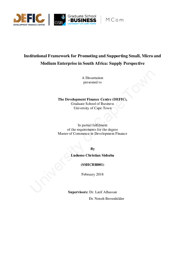 (PDF) Institutional framework for promoting and supporting small, micro ...