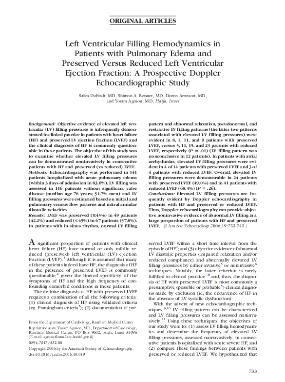 (PDF) Left Ventricular Filling Hemodynamics in Patients with Pulmonary ...
