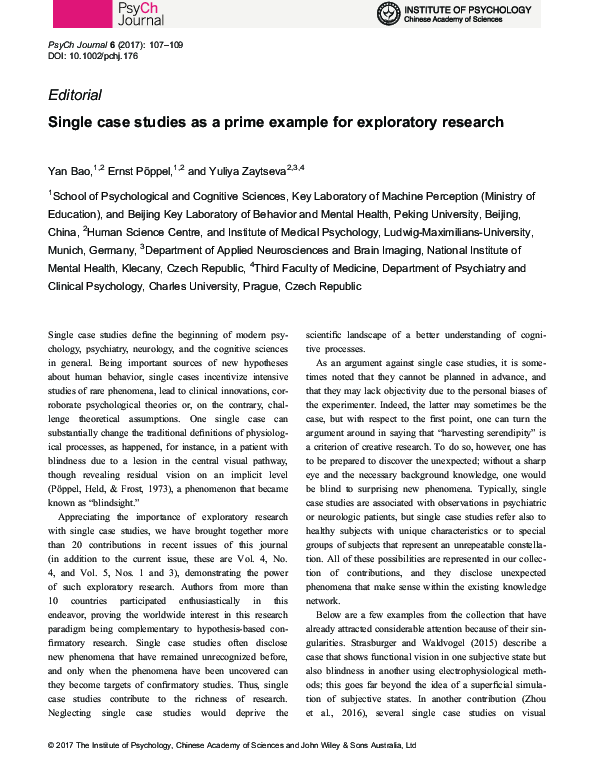(PDF) Single case studies as a prime example for exploratory research
