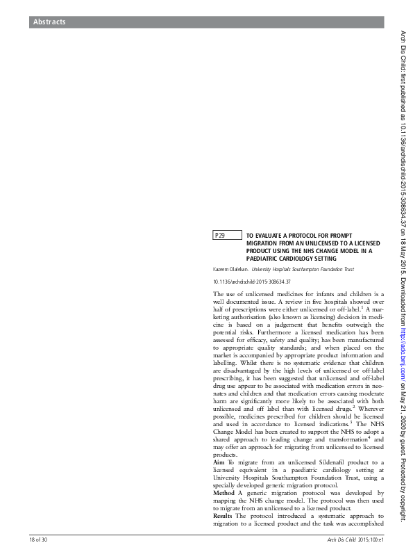 (PDF) To Evaluate a Protocol for Prompt Migration from an Unlicensed to ...