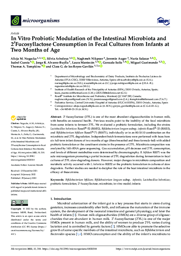 (PDF) In Vitro Probiotic Modulation of the Intestinal Microbiota and 2 ...