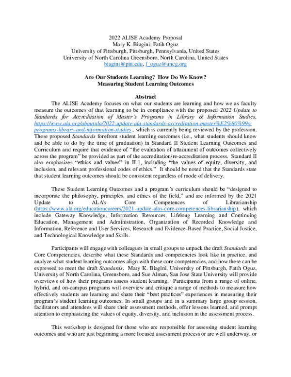 (PDF) Are Our Students Learning? How Do We Know? Measuring Student ...