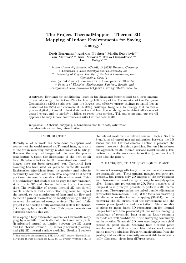 (PDF) The Project ThermalMapper – Thermal 3D Mapping of Indoor ...