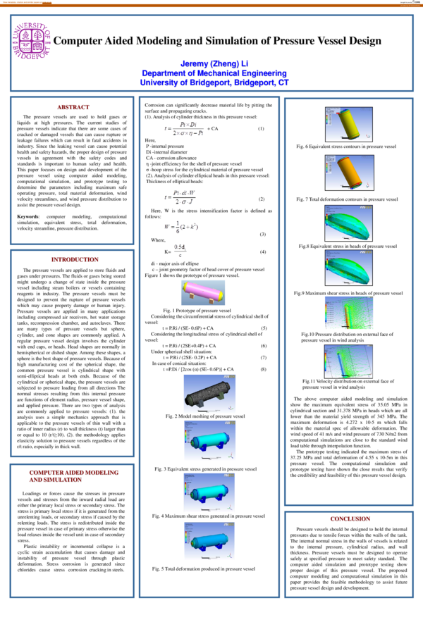 (PDF) Computer Aided Modeling and Simulation of Pressure Vessel Design
