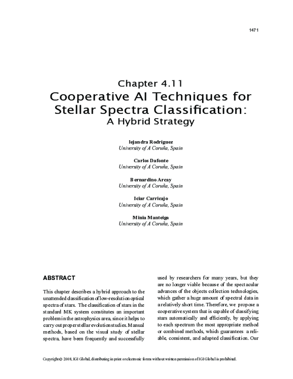 (PDF) Cooperative AI Techniques for Stellar Spectra Classification