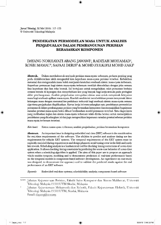(PDF) Pendekatan Permodelan Masa Untuk Analisis Penjadualan Dalam ...