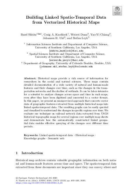 (PDF) Building Linked Spatio-Temporal Data from Vectorized Historical Maps