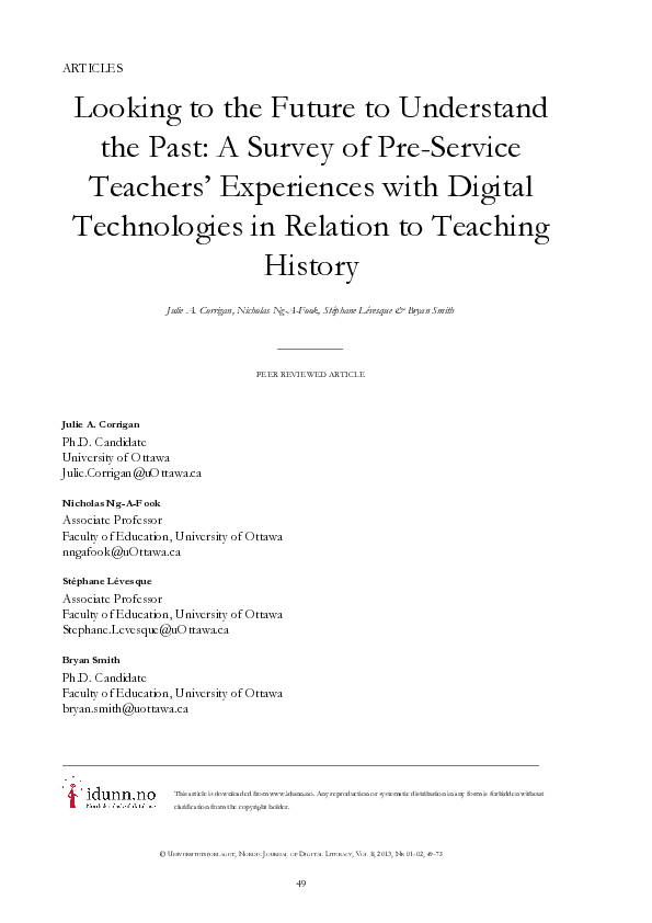 (PDF) Looking to the Future to Understand the Past: A Survey of Pre ...