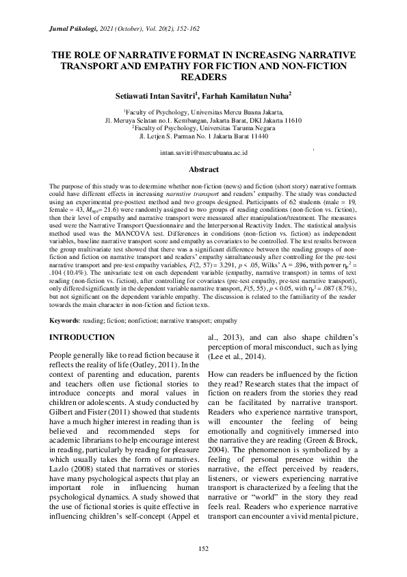 (PDF) The Role of Narrative Format in Improving Narrative Transport and ...