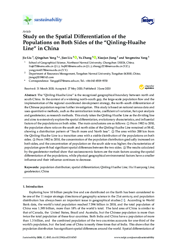 (PDF) Study on the Spatial Differentiation of the Populations on Both ...