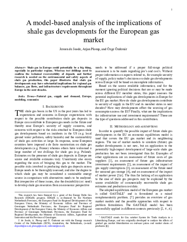 (PDF) A model-based analysis of the implications of shale gas ...