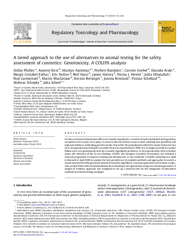 (PDF) A tiered approach to the use of alternatives to animal testing ...