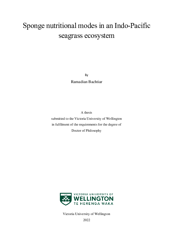 (PDF) Sponge nutritional modes in an IndoPacific seagrass ecosystem