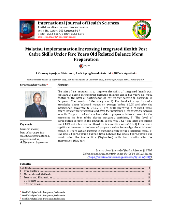 (PDF) Molatisu implementation increasing integrated health post cadre ...