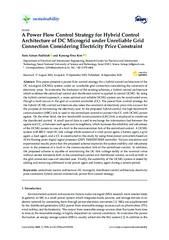 (PDF) A Power Flow Control Strategy for Hybrid Control Architecture of ...