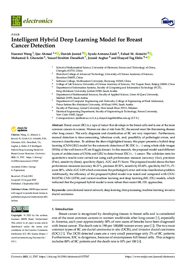 (PDF) Intelligent Hybrid Deep Learning Model for Breast Cancer Detection